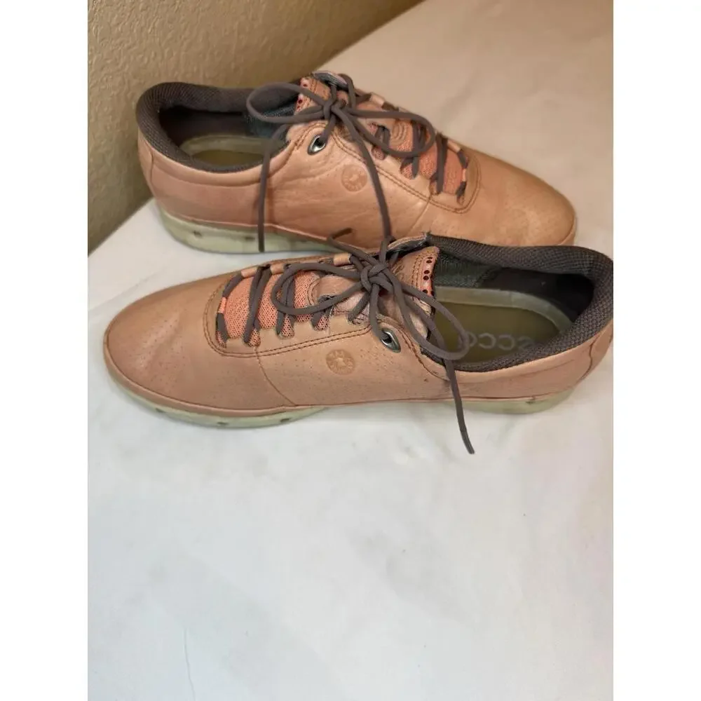 ECCO Gore-Tex Surround salmon Size 38 US Sz 7 yak leather lace-up golf sneakers